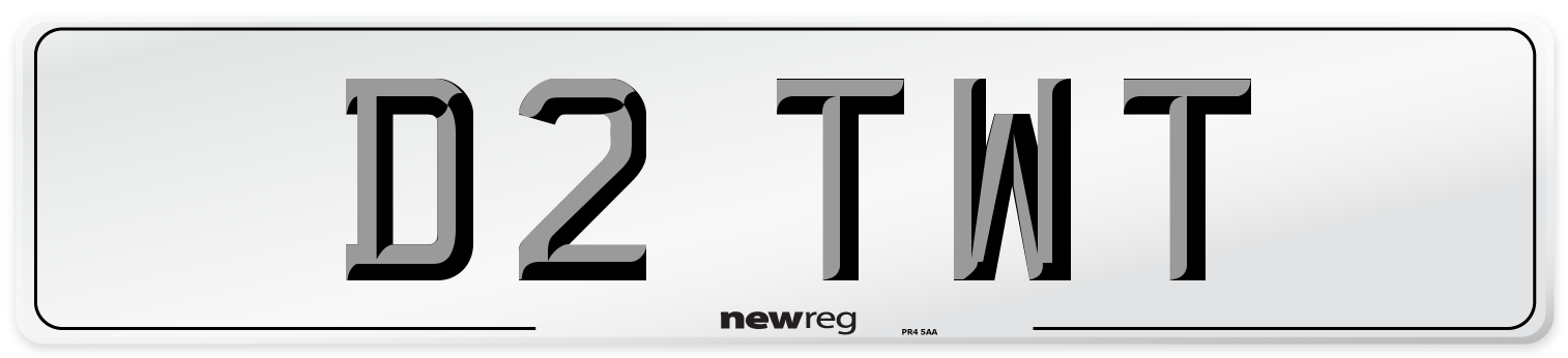 D2 TWT Number Plate from New Reg
